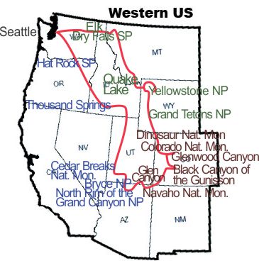 SW US map