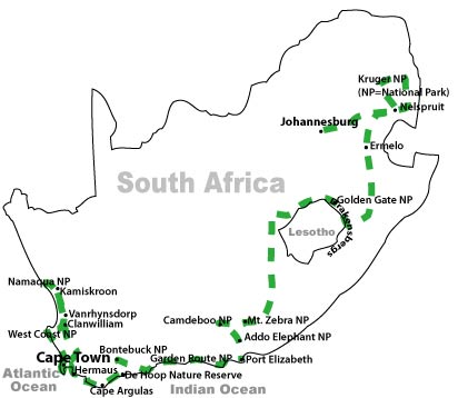 South Africa map-capetown